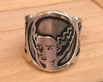 Bride of Frankenstein Ring Sterling Silver USA