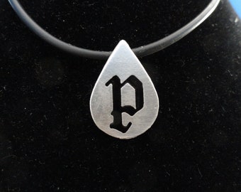 Gunther Grant - Name initial OLD Style font sterling silver pendant