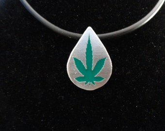 Gunther Grant - marijuana mousse de chanvre sterling pendentif en argent