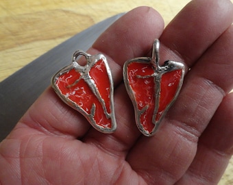 Gunther Grant - sterling silver bbq t bone steak meat butcher pendant