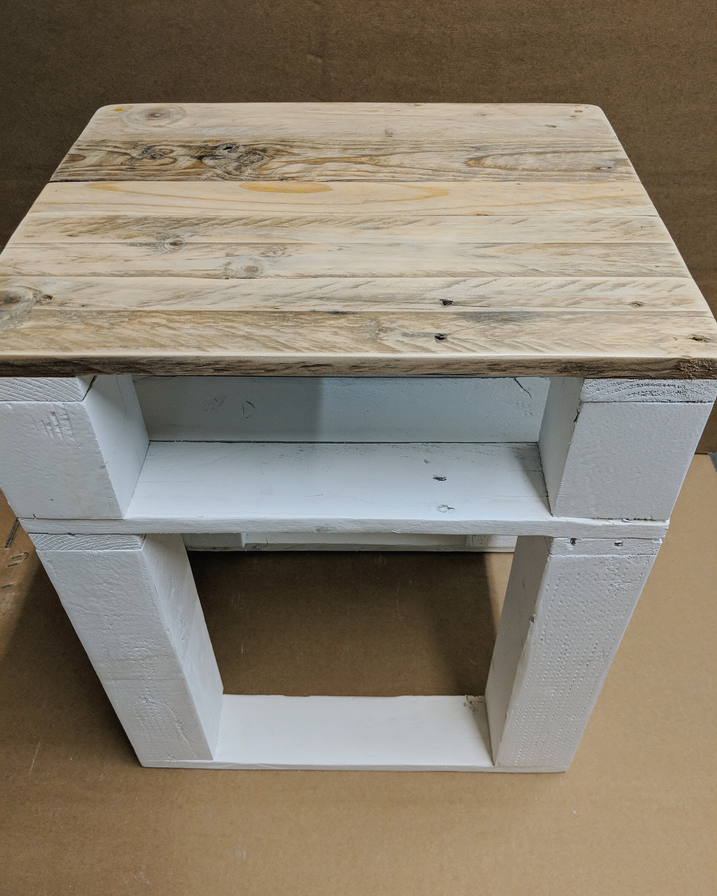 reclaimed wood bedside table