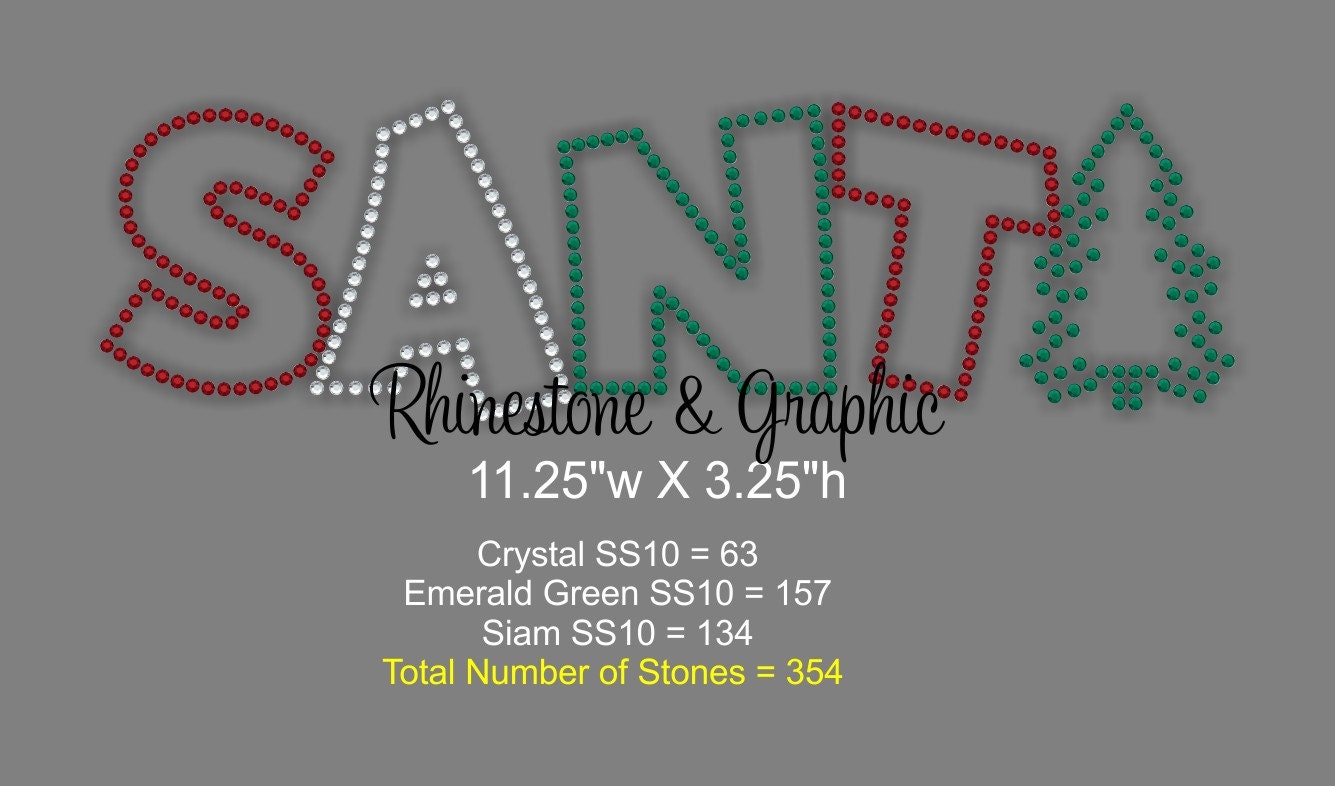 Santa Christmas Tree Rhinestone Pattern Instant Download SVG | Etsy