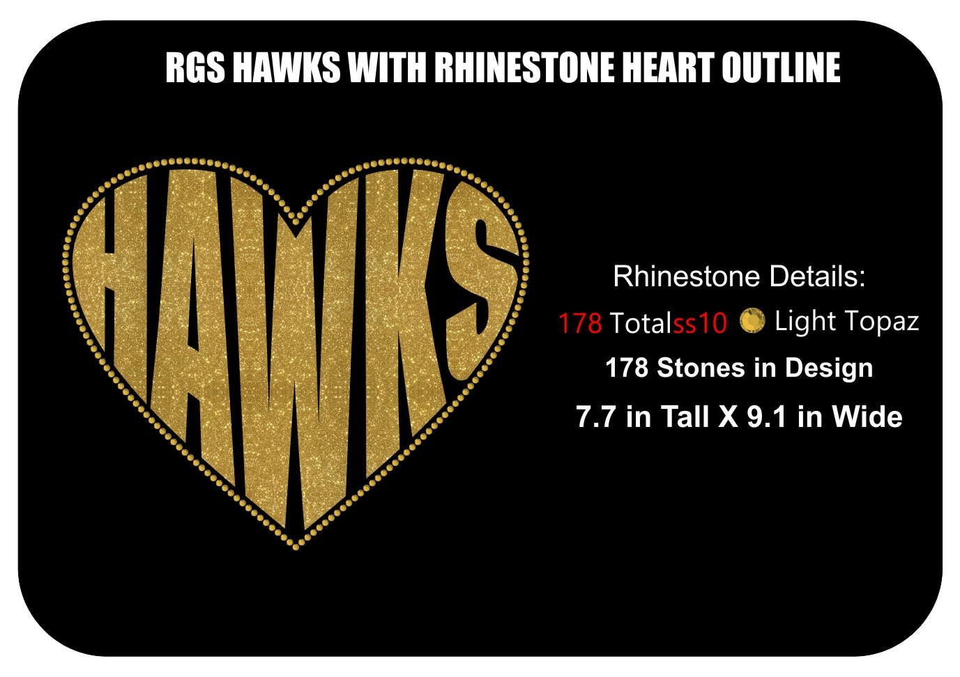 Rhinestone Heart Outline