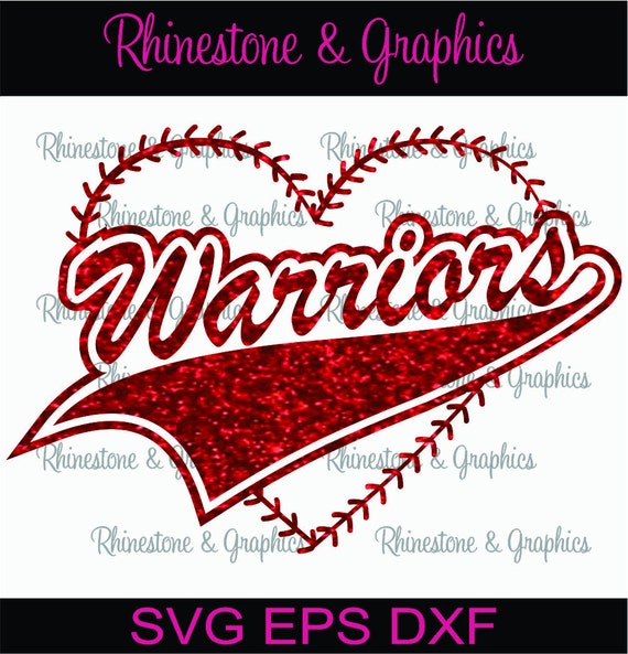 Download Warriors Baseball Heart with Laces Instant download SVG ...