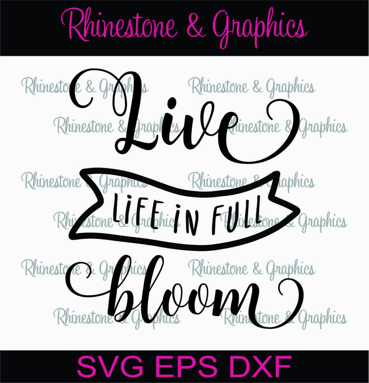 Download Live Life in Full Bloom Pattern Instant Download SVG EPS ...