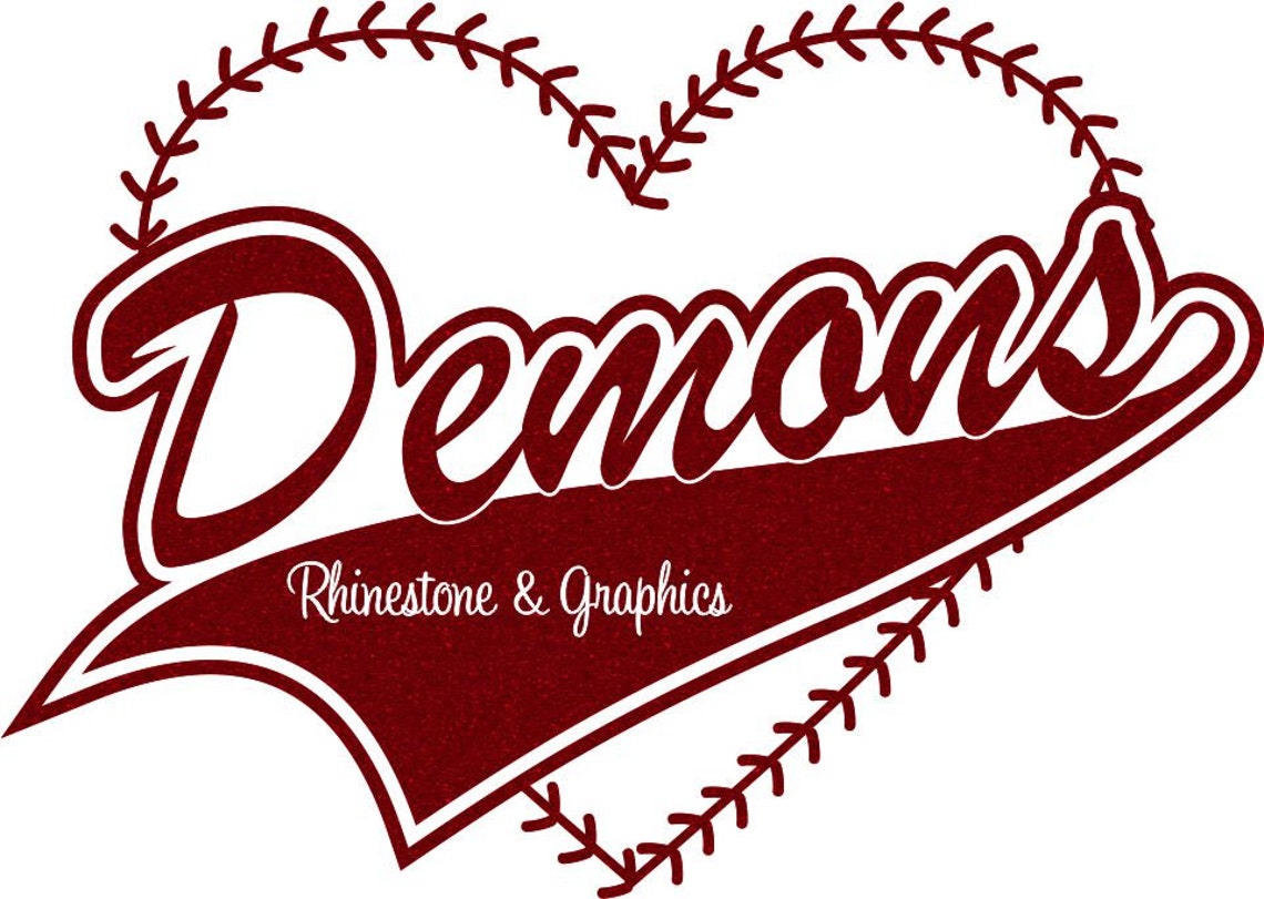Demons Baseball Heart With Laces Instant Download SVG Eps Etsy