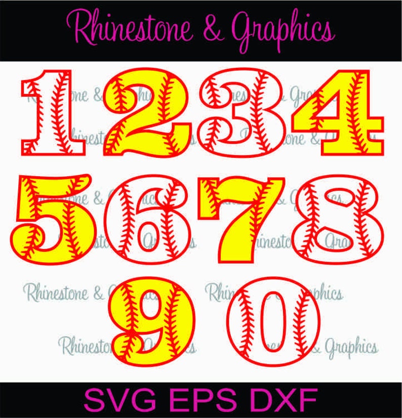 Download Baseball Softball Numbers Instant download SVG Eps DXF | Etsy