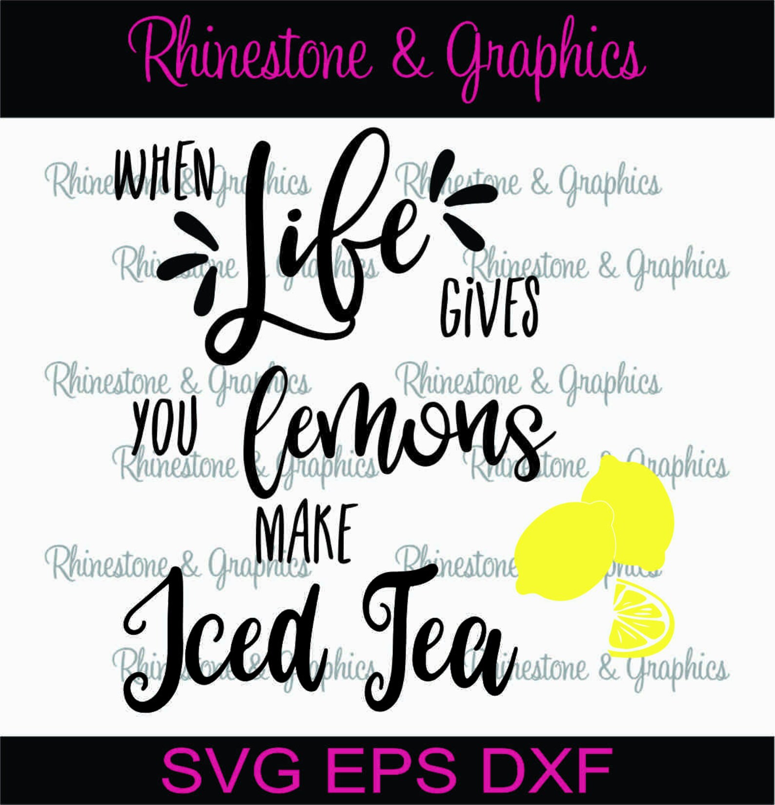 When Life Gives You Lemons Make Iced Tea Pattern Instant Etsy