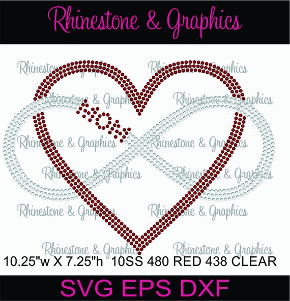 Download Mom Heart Infinity Rhinestone Pattern Instant Download Svg Etsy