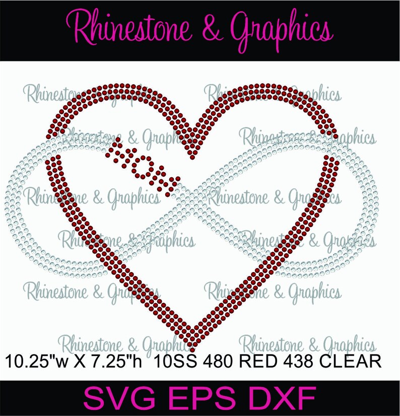 Download Mom Heart Infinity Rhinestone Pattern Instant Download Svg ...