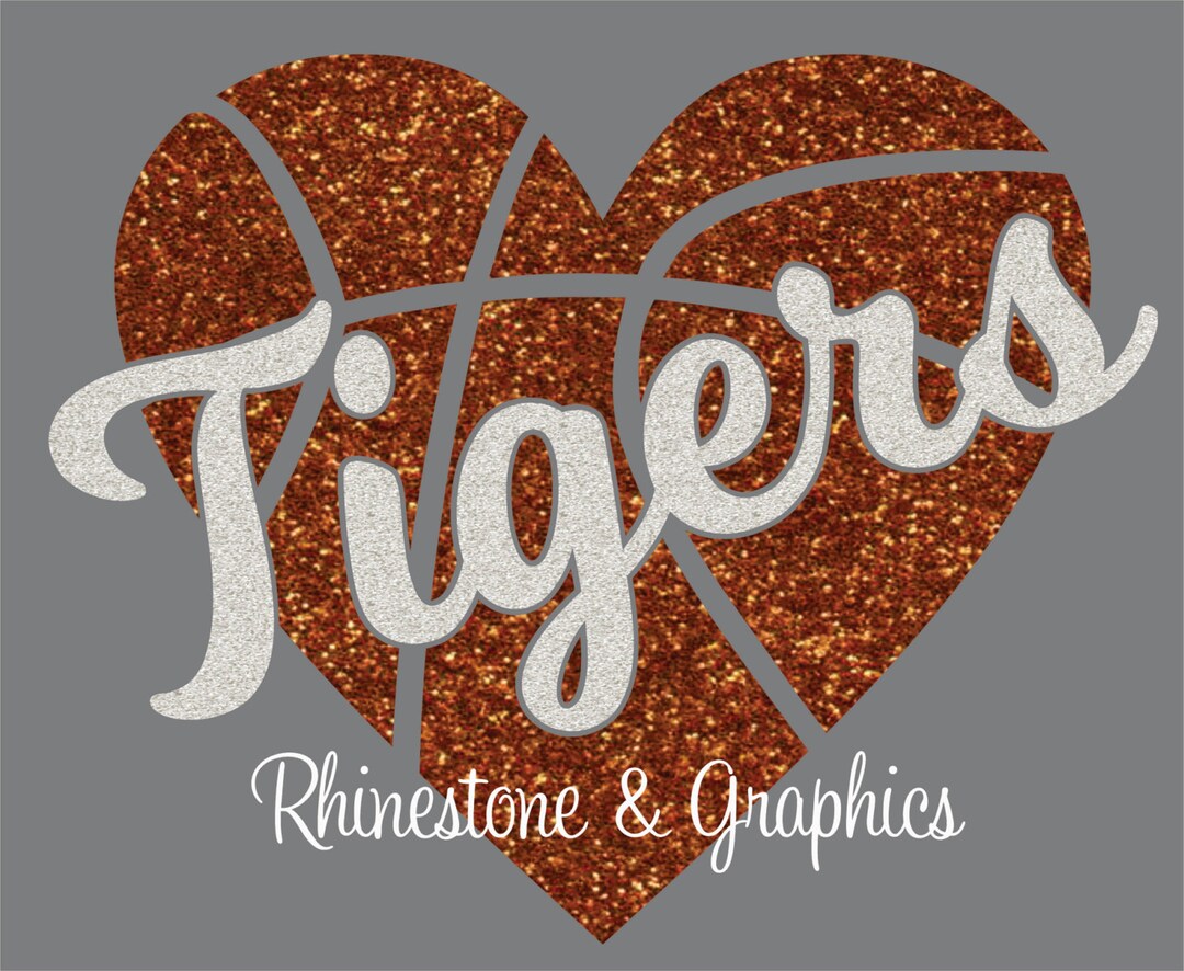 Tigers Heart Shaped Basketball Instant Download SVG, Eps, DXF Cutting ...