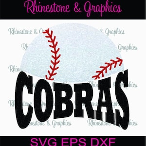 Cobra's honkbal Instant download SVG, Eps, DXF-bestand knippen