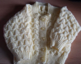 Round Neck Child's Cardigan - Yellow