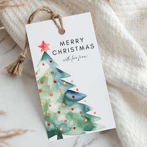Printable Christmas/ Holiday Gift Tags, Printable Blank Present Labels, Holiday Gift Tag, Instant Download, Tree Design, No Editing Needed
