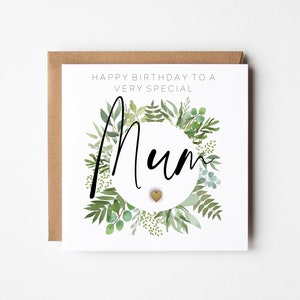 Special Mum Birthday Card, Birthday Card for Mum, Foliage Birthday Card, Handmade Card, Flowers for Mum, Birthday Card for Her