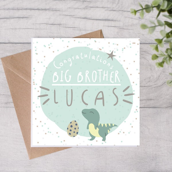 Personalised Big Brother Card, Card for Big Brother, New Brother Card, Sibling Card, New Baby Card for Brother