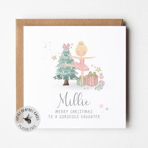 Personalised Daughter Christmas Card - Christmas 2022 - Card for Daughter - Christmas Fairy Card - Ballerina