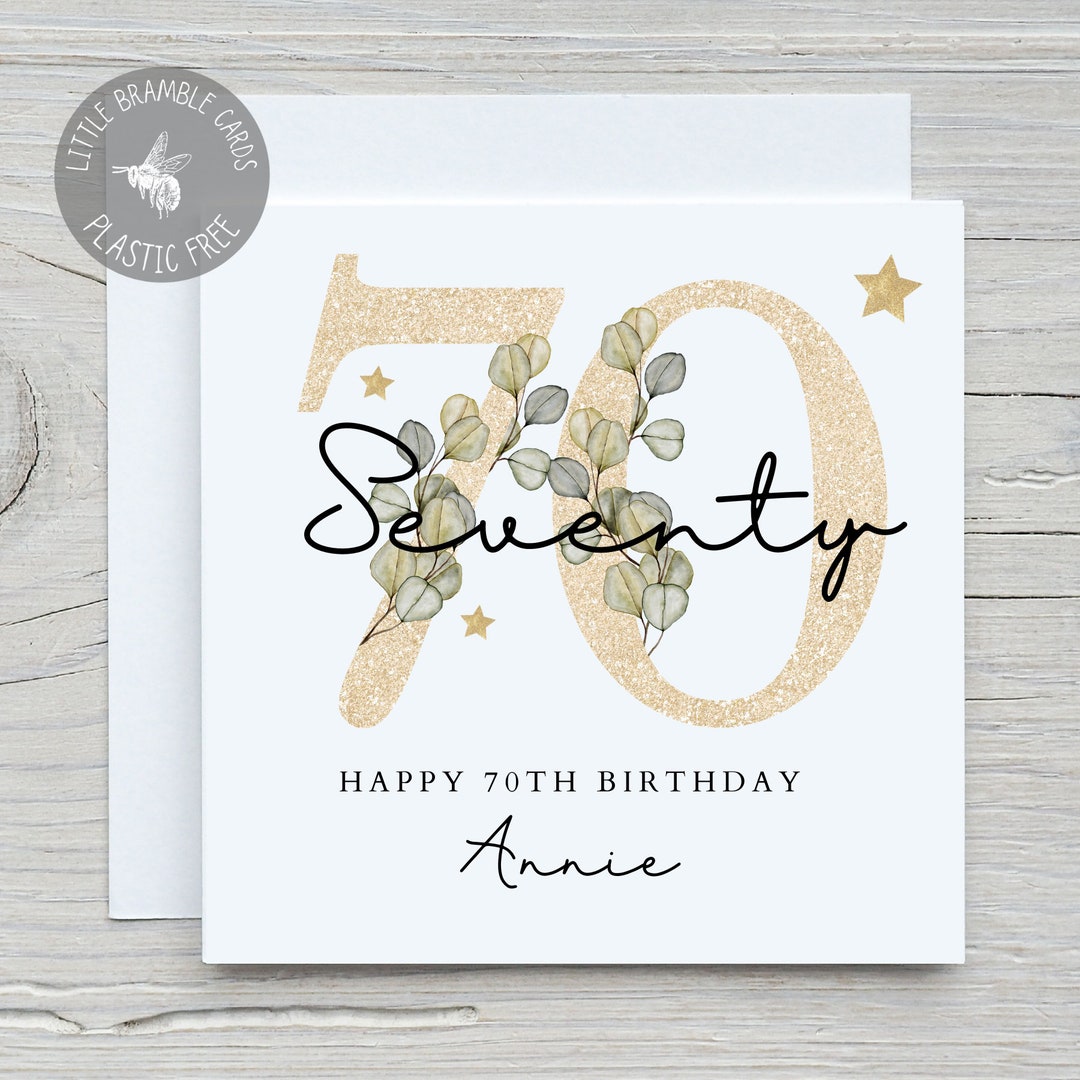 Personalised 70th Birthday Card: Floral Milestone Card - Etsy
