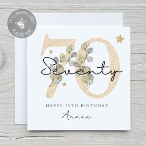 Personalised 70th Birthday Card: Floral Milestone Card