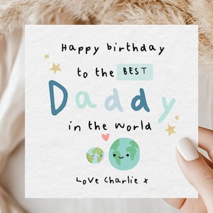 Tarjeta de cumpleaños personalizada para papá, Tarjeta del mejor papá del mundo, Tarjeta personalizada para papá - Papá, Tarjeta para esposo, primer cumpleaños como papá imagen 1