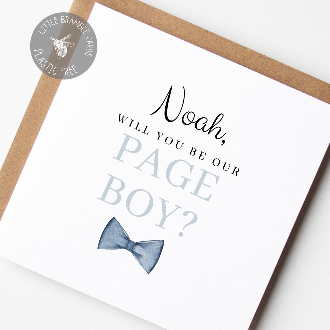 Will You Be Our Page Boy Card, Personalised Page Boy Card, Will You Be