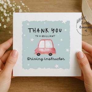 Card for Driving Instructor – Personalised Thank You Card for Driving Teacher, Driving Coach or Pass Card, Scottish Design