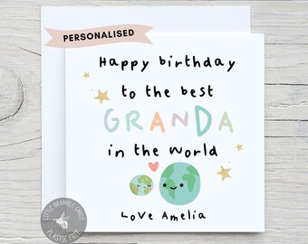 Granda Geburtstagskarte, beste Opa der Welt Geburtstagskarte, personalisierte Karte für Granda, Karten für Männer, Karten für ihn