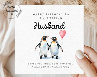 Penguin Birthday Card for Husband: Scottish Design