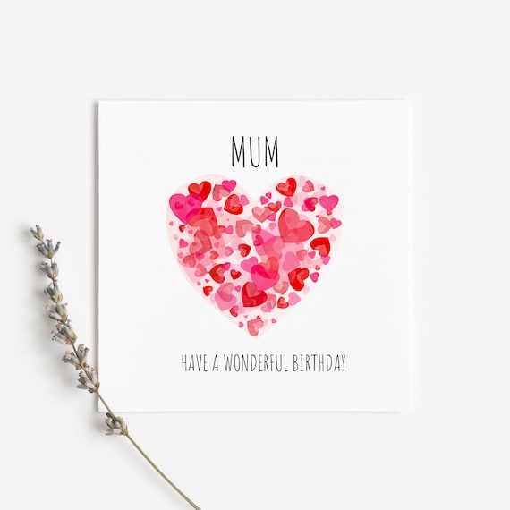 Heart Birthday Card for Mum: Spring Birthday Hug