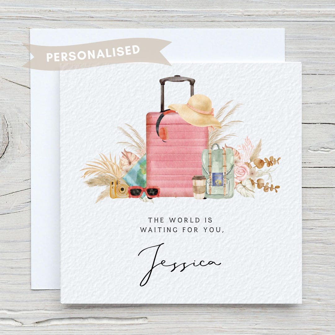 Personalised Leaving Card for Her – Travel Adventure Card, Backpacking ...