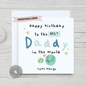 Tarjeta de cumpleaños personalizada para papá, Tarjeta del mejor papá del mundo, Tarjeta personalizada para papá - Papá, Tarjeta para esposo, primer cumpleaños como papá imagen 3