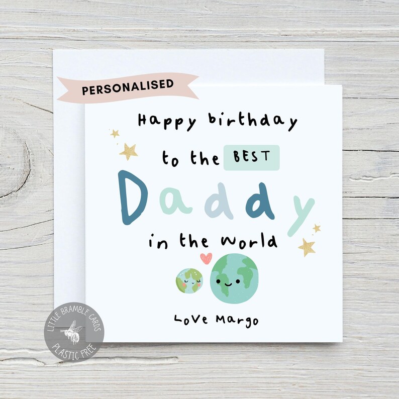 Tarjeta de cumpleaños personalizada para papá, Tarjeta del mejor papá del mundo, Tarjeta personalizada para papá - Papá, Tarjeta para esposo, primer cumpleaños como papá imagen 3