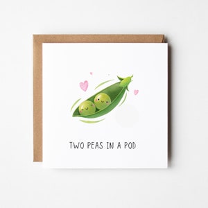 Cute Pea Pod Anniversary Card - Card for Wife - Card for Husband - Card for Girlfriend - Card for Boyfriend - Soulmate Card