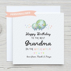 Personalised Birthday Card for Grandma: Best in the World