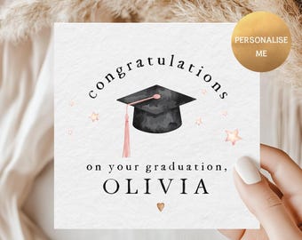 Personalised Graduation Card for Her – Custom Name Congratulations Graduate