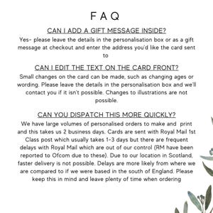 Personalised Frozen Princess 4th Birthday Card: Birthday card for Little Girl, Snow Queen image 4