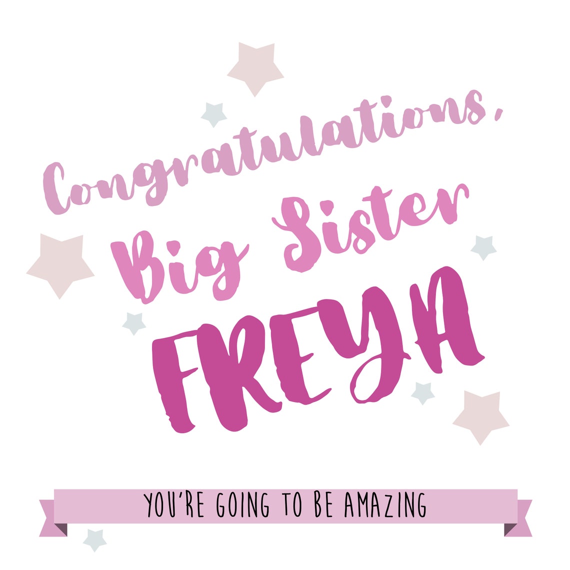 Personalised Big Sister Card Card for Big Sister New Sister Etsy