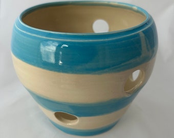 Orchid Pot - Blue and White with drainage