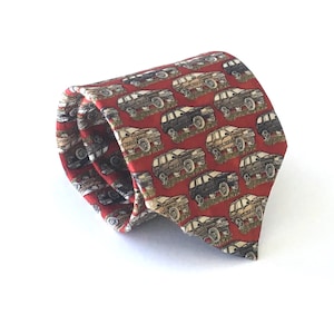 Jeep necktie: silk luxury men&#39;s tie, men&#39;s designer tie, high end tie in red, made in USA!