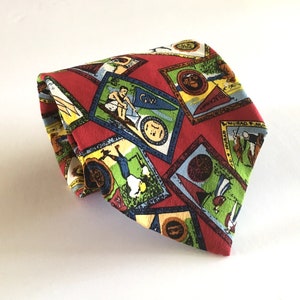 Tango tie, Max Raab tie, Murad Cigarettes college sports collector cards, novelty tie