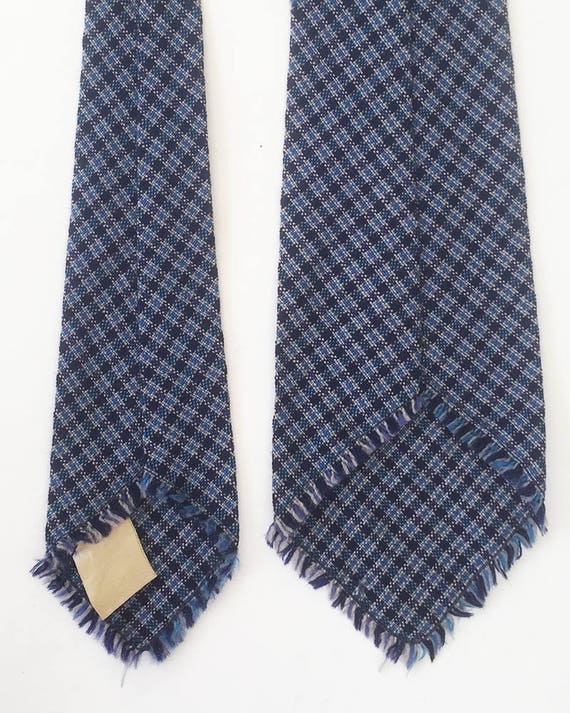 Wool tie, plaid tie, blue tie, cool tie, awesome … - image 4