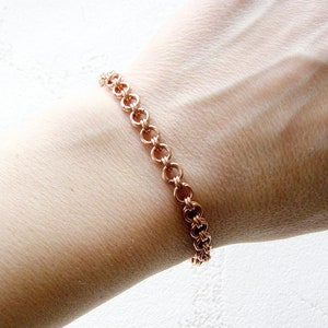 Made in Ukraine Copper chain link Unisex bracelet Simple chain for bracelet Chainmail rustic bracelet Solid pure copperchain Therapy jewelry