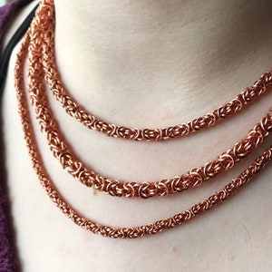 Handmade Copper Byzantine Chain Necklace: Chainmail Jewelry