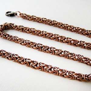 Made in Ukraine Copper thick chain heavy chain necklace Bold chunky Handmade copper Unisex chainmail necklaces Gift for men Gift for him