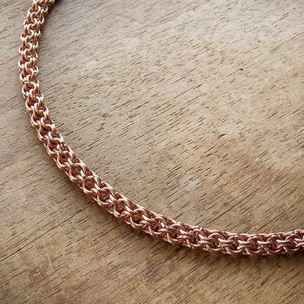 Made in Ukraine Casual copper necklace Mens massive chain Handmade chainmail jewelry chunky  Gift for men Viking jewelry Eco friendly chain