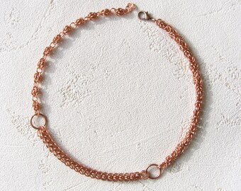 Chain Jewelry White Bead Bracelet 7th Anniversary Gift Multistrand Bracelet Copper Accessories Copper Chain Bracelet Boho Bracelet