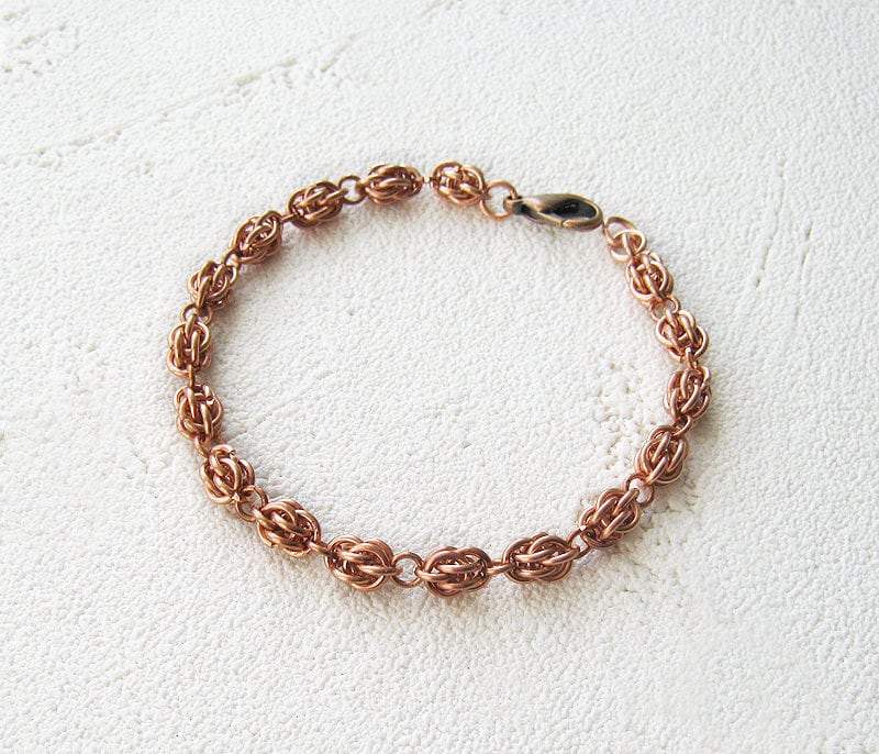 Copper chain bracelet Womens and mens copper bracelet Dainty Etsy