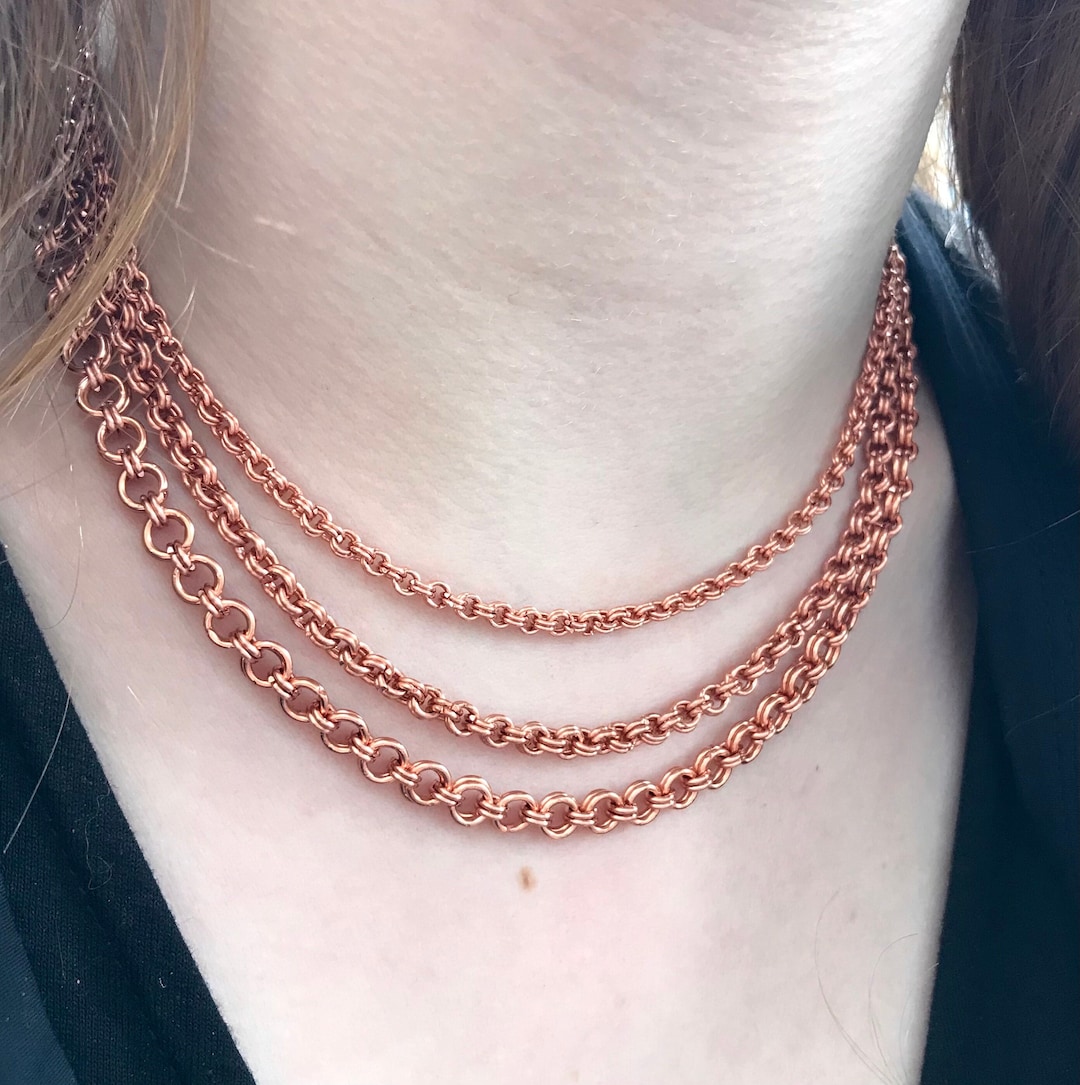 Copper Chain Necklaces From Heavy to Thin Simple Chain Mens and Womens Chains Copper Chain for