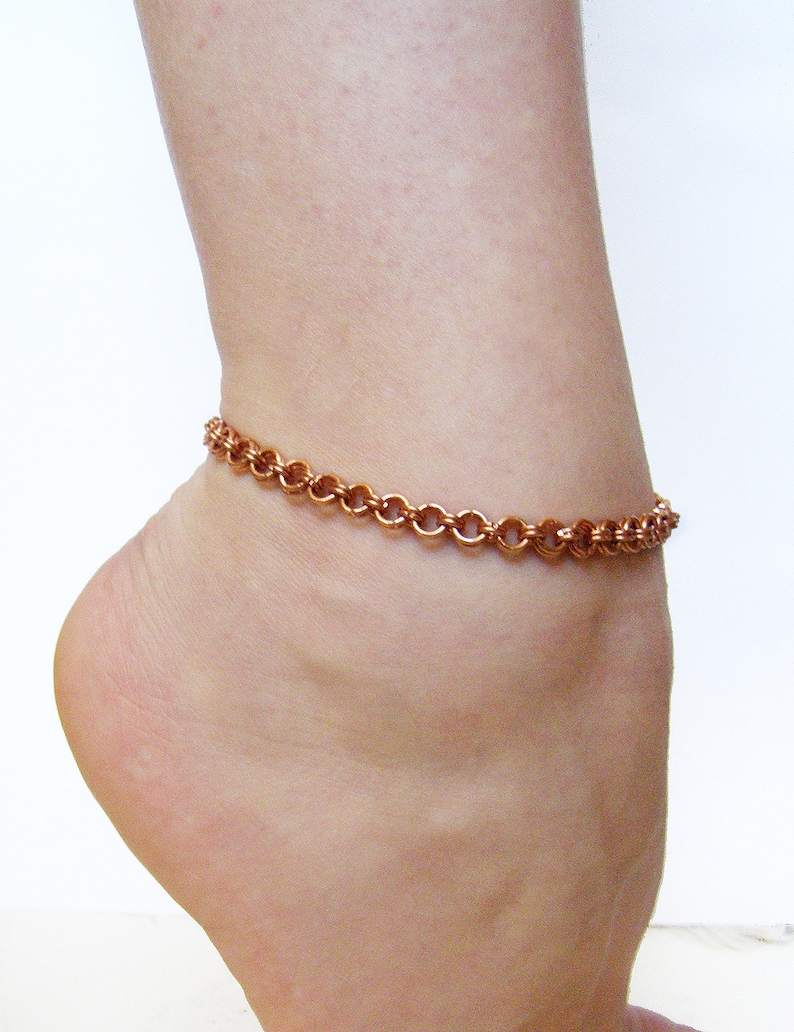 Dainty copper chain anklet Boho ankle bracelet Just chain Etsy