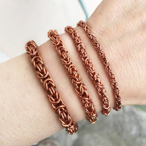 Copper chain bracelets From heavy to thin Mens and womens bracelet Byzantine chain bracelet Chainmail jewelry Viking bracelet Mens gift